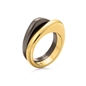 Metal Chic Gun And Yellow Gold Plated Double Ring-